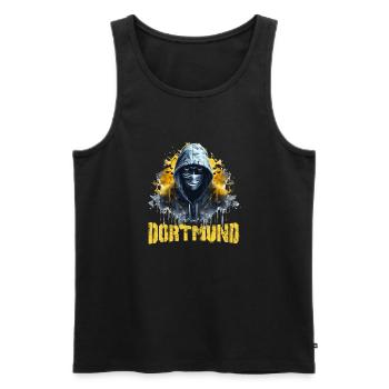 Dortmund T-Shirt für Dortmunder Ultras - Männer Premium Bio Tank Top - Schwarz - Vorne - Michal (187cm)
