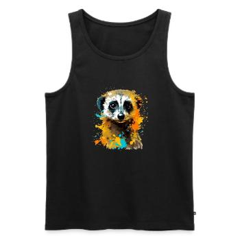 Suricate mignon dans un style vintage. Amoureux des animaux - Débardeur bio Premium Homme - noir - Devant - Michal (187cm)