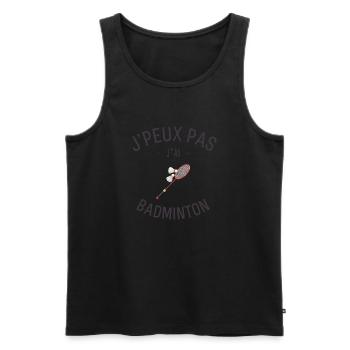 J'Peux pas j'ai Badminton - Débardeur bio Premium Homme - noir - Devant - Michal (187cm)