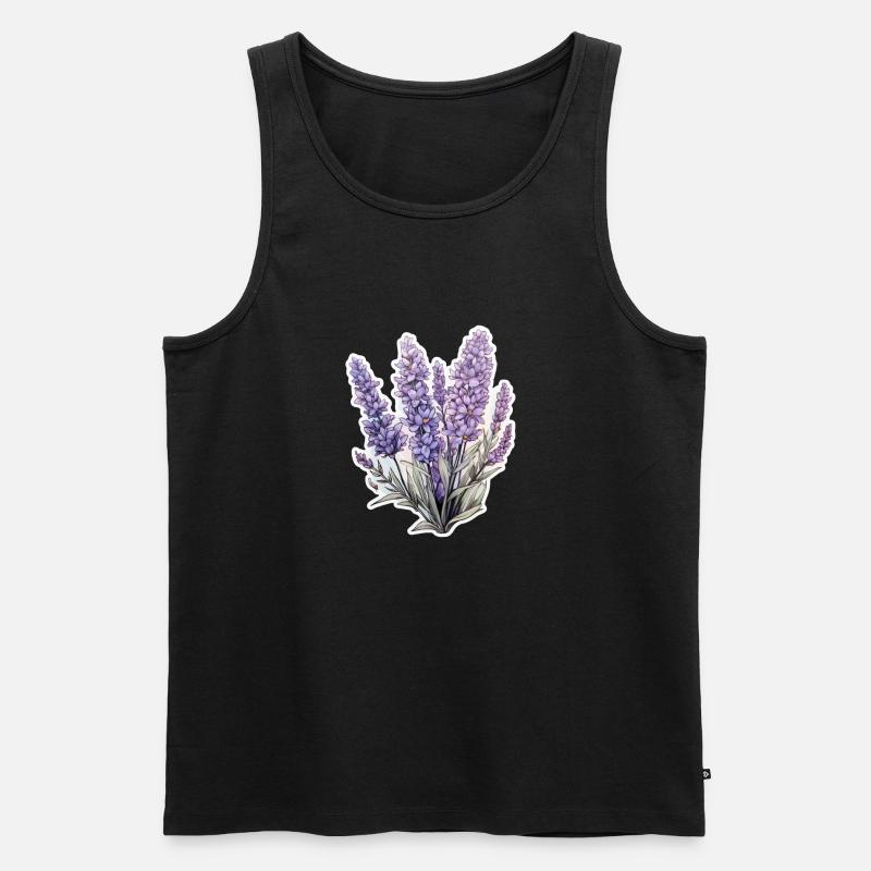Lavendel - Männer Premium Bio Tank Top - Schwarz