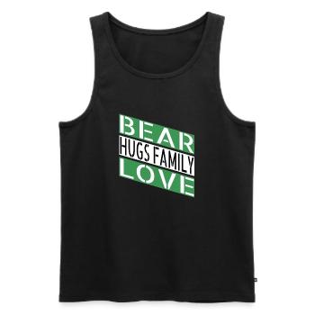 dictons blagues amusantes idée présente ours câlins geek - Débardeur bio Premium Homme - noir - Devant - AI Model Male 178 light (178cm)