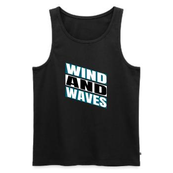 present humor freedom lifestyle wind and waves - Men's Premium Organic Tank Top - black - Front - Michal (187cm)