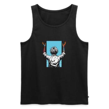 surrender to the sky - Men's Premium Organic Tank Top - black - Front - AI Model Male 178 light (178cm)