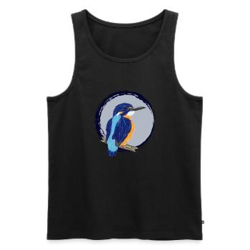 Nettes Design mit einem Eisvogel III - Männer Premium Bio Tank Top - Schwarz - Vorne - AI Model Male 178 light (178cm)