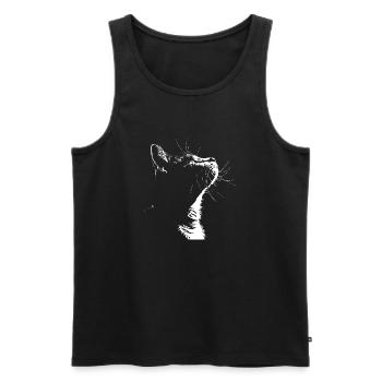 cat, cat motif, cute, gift, gift ideas - Men's Premium Organic Tank Top - black - Front - Michal (187cm)
