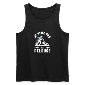 Je peux pas pelouse - Débardeur bio Premium Homme - noir - Devant - Michal (187cm)