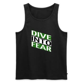 funny sayings bungee jumping courage mindset - Men's Premium Organic Tank Top - black - Front - AI Model Male 178 light (178cm)