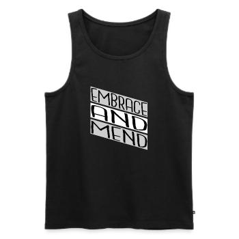 supportive friends helping hand support system - Men's Premium Organic Tank Top - black - Front - AI Model Male 178 light (178cm)