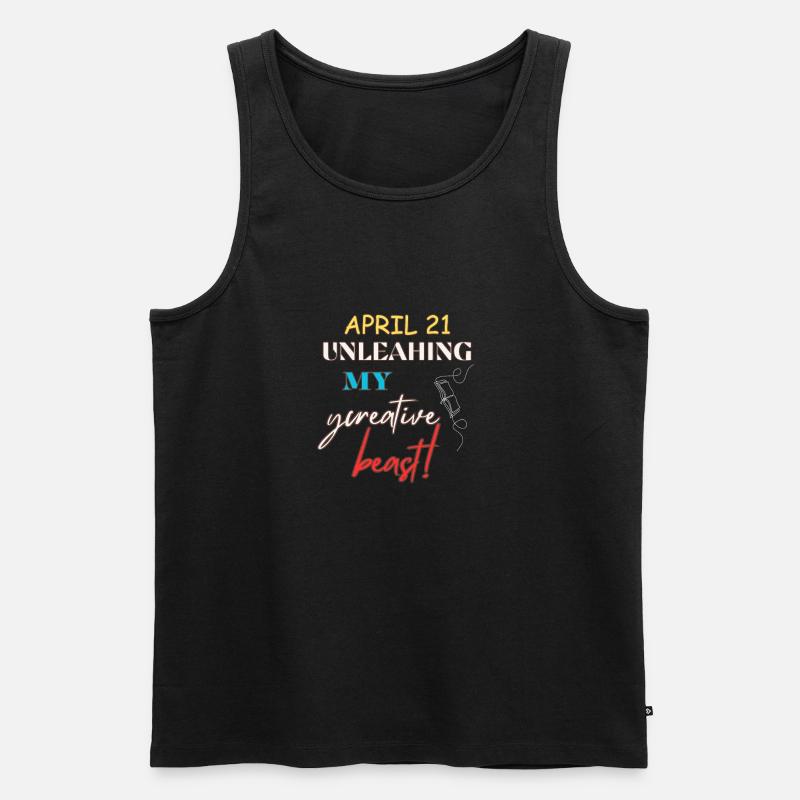 April 21 Unleahing My creative Beast! - Débardeur bio Premium Homme - noir