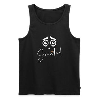 Smile - please smile - Men's Premium Organic Tank Top - black - Front - AI Model Male 178 light (178cm)