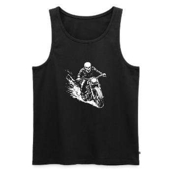 Biker Skull Motorcycle Gift - Men's Premium Organic Tank Top - black - Front - Michal (187cm)