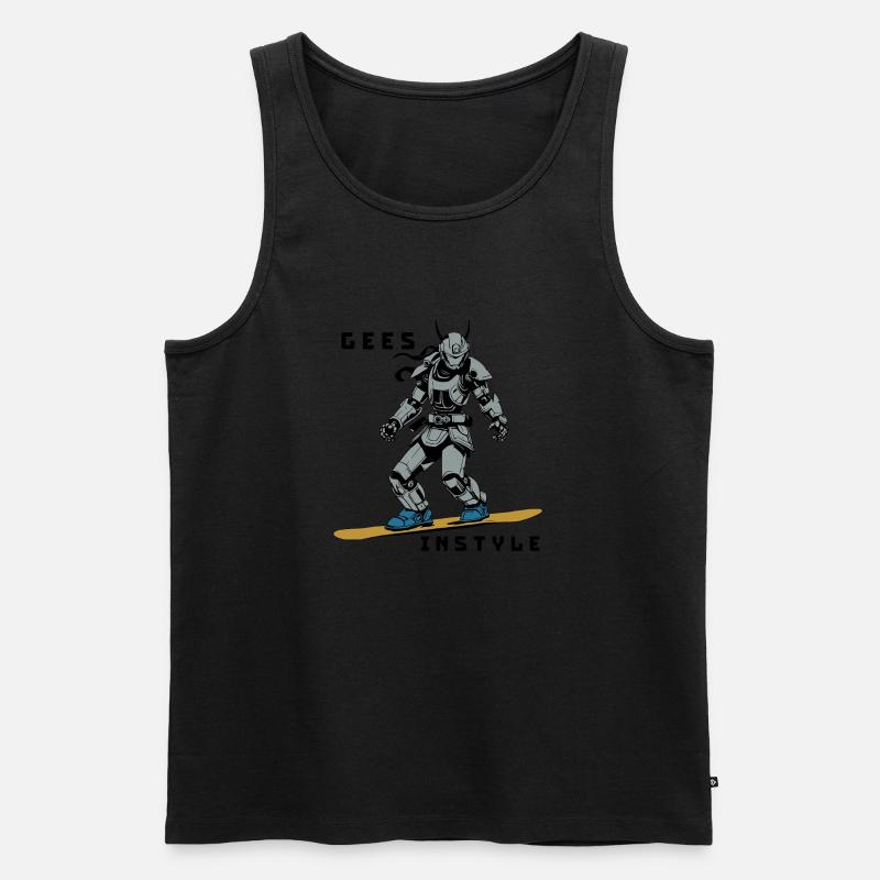 Snowboard Roboter - Männer Premium Bio Tank Top - undefined