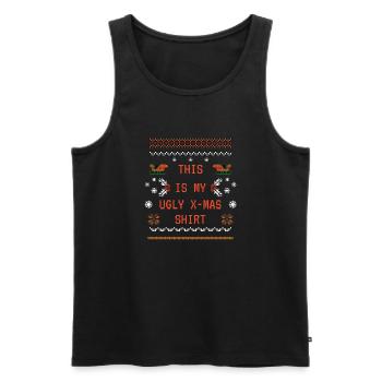 C’est ma chemise de Noël moche | Noël de mauvais goût - Débardeur bio Premium Homme - noir - Devant - Michal (187cm)
