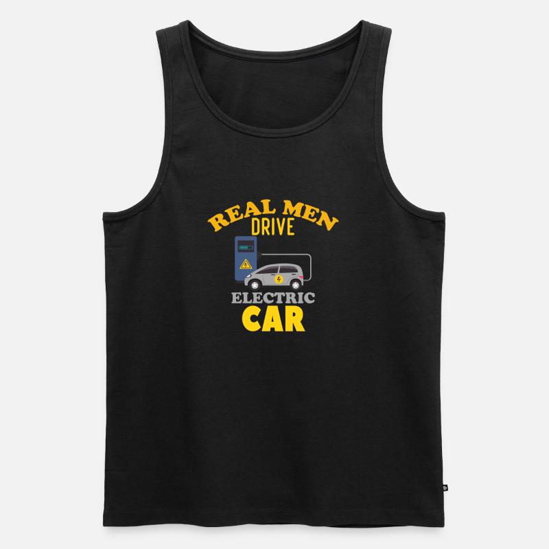 Echte Männer fahren ein Elektroauto - Männer Premium Bio Tank Top - Schwarz