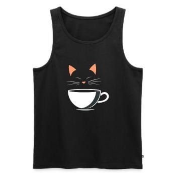 Café Kitty - Männer Premium Bio Tank Top - Schwarz - Vorne - Michal (187cm)