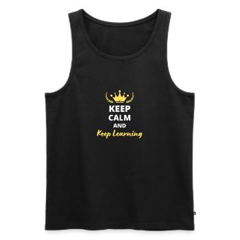 Keep Calm and Keep Learning - Débardeur bio Premium Homme - noir - Devant - AI Model Male 178 light (178cm)