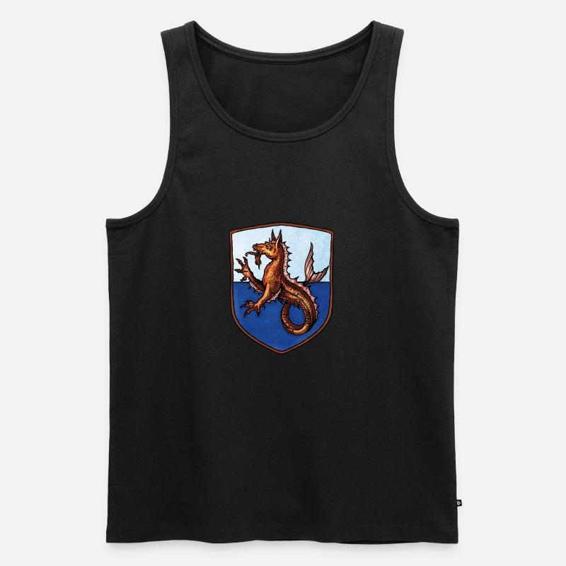 Wappen Kelpie Seepferd - Männer Premium Bio Tank Top - Schwarz