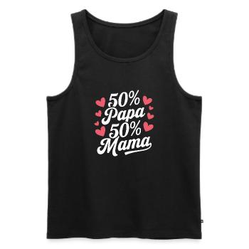 50 papa 50 maman bébé cadeau cool - Débardeur bio Premium Homme - noir - Devant - AI Model Male 178 light (178cm)