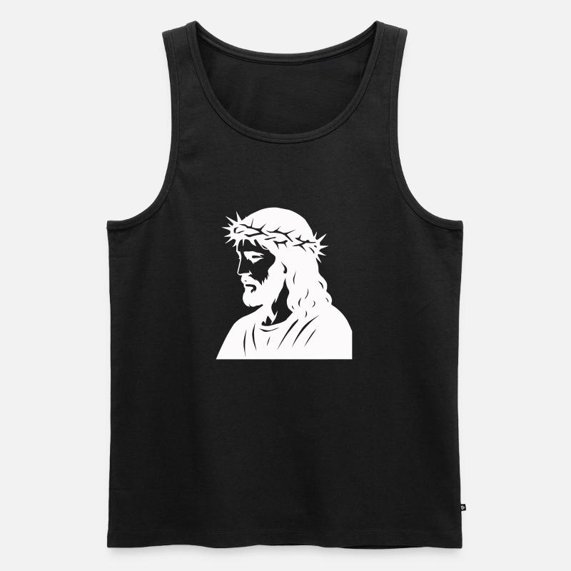 jesus - Männer Premium Bio Tank Top - Schwarz