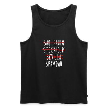Spandau - Berlin - Deutschland - Bezirk - Männer Premium Bio Tank Top - Schwarz - Vorne - Michal (187cm)