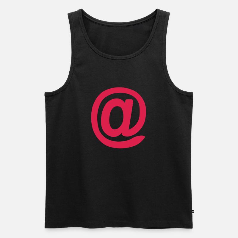 Am Schild / @ - Männer Premium Bio Tank Top - Schwarz