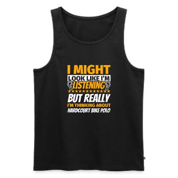 Hardcourt Bike Polo Fun Gift - Men's Premium Organic Tank Top - black - Front - Michal (187cm)