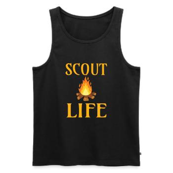 SCOUT: Scout Life - Débardeur bio Premium Homme - noir - Devant - AI Model Male 178 light (178cm)