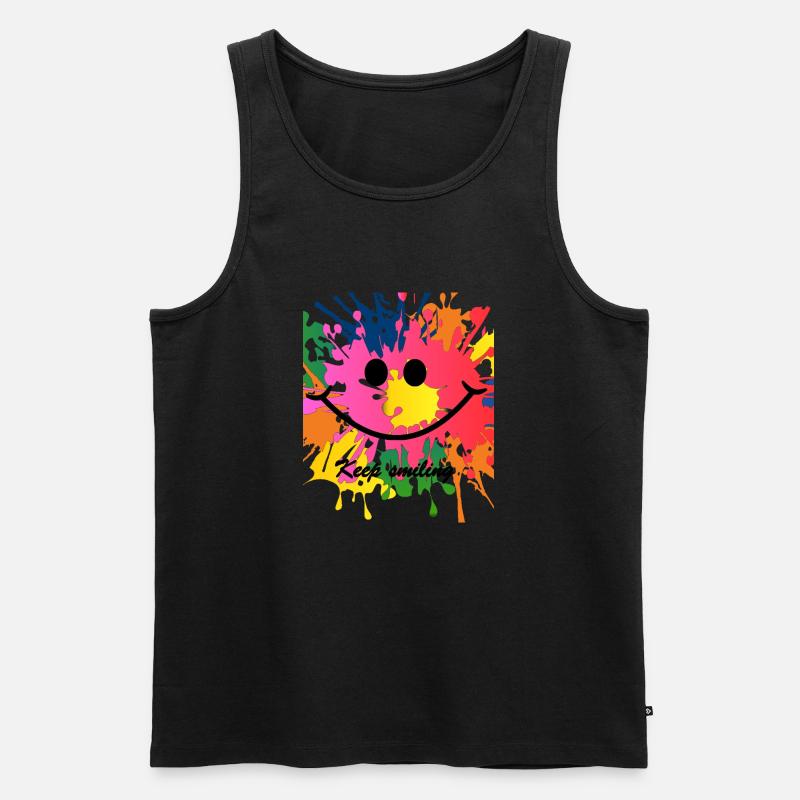 keep smiling splash bunt Freude - Männer Premium Bio Tank Top - undefined
