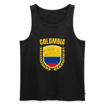 Colombie - Débardeur bio Premium Homme - noir - Devant - AI Model Male 178 light (178cm)