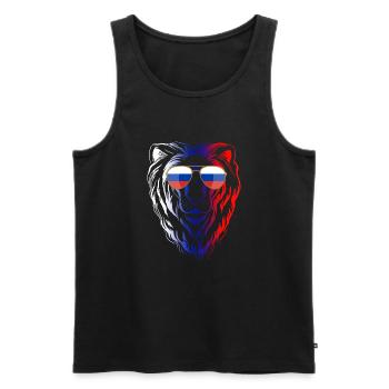 Russia - Men's Premium Organic Tank Top - black - Front - Michal (187cm)