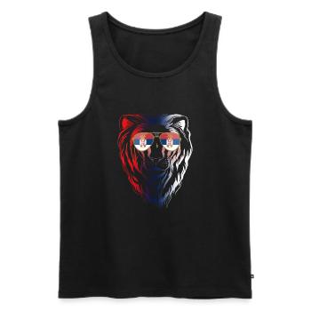Serbia - Men's Premium Organic Tank Top - black - Front - Michal (187cm)