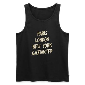 Gaziantep - Men's Premium Organic Tank Top - black - Front - Michal (187cm)