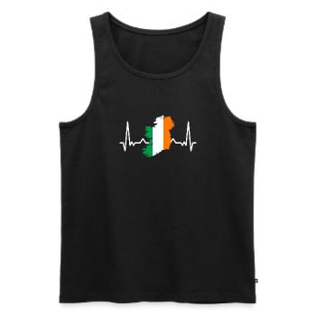 Ireland flag heartbeat Irish flag Dublin pulse - Men's Premium Organic Tank Top - black - Front - Michal (187cm)