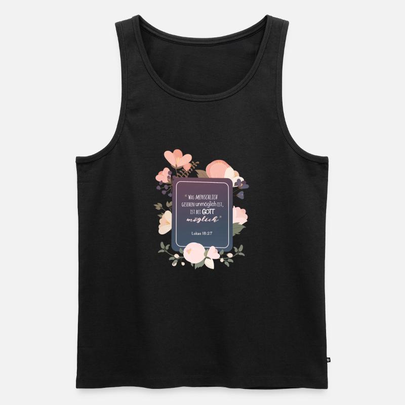 Bei Gott möglich - Männer Premium Bio Tank Top - Schwarz