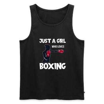 Just a girl who loves boxing boxer boxing saying - Men's Premium Organic Tank Top - black - Front - Michal (187cm)