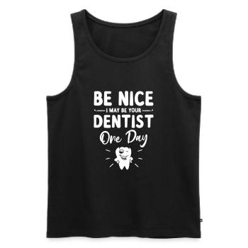 Be Nice I May Be Your Future Dentist - Débardeur bio Premium Homme - noir - Devant - Michal (187cm)