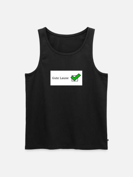 Gute Laune - Männer Premium Bio Tank Top - Schwarz
