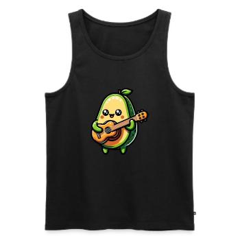 Avocado Playing Guitar - Männer Premium Bio Tank Top - Schwarz - Vorne - Michal (187cm)