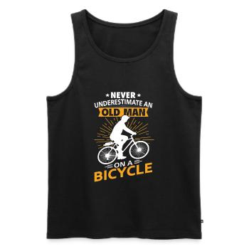 Old Man Biking Underestimate Bike Fun - Débardeur bio Premium Homme - noir - Devant - Michal (187cm)