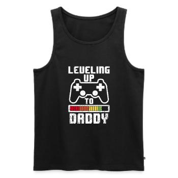 Leveling up to Dad 2019 Vater schwangerschaft Papa - Männer Premium Bio Tank Top - Schwarz - Vorne - AI Model Male 178 light (178cm)
