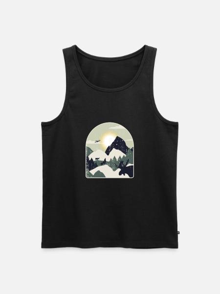 Nature Forest Mountains Hiking - Men's Premium Organic Tank Top - black