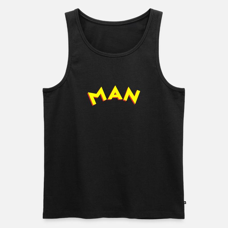 Man - Männer Premium Bio Tank Top - Schwarz