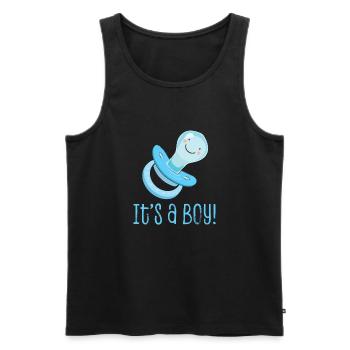 Es ist ein Junge! Babyparty-Geschlecht offenbaren Partei-lustige Geschenk-Idee - Männer Premium Bio Tank Top - Schwarz - Vorne - AI Model Male 178 light (178cm)