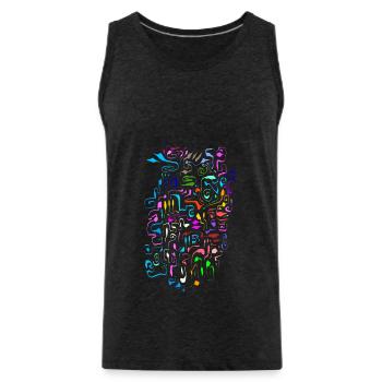 Colours Fair - Men's Premium Organic Tank Top - charcoal grey - Front - Alexander (188cm)