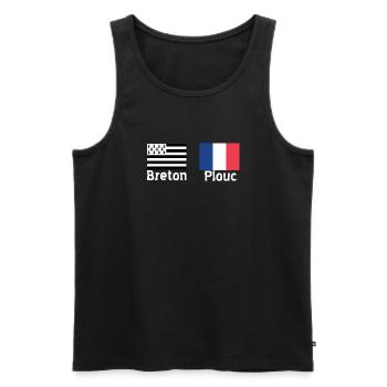 Breton plouc 22 - Débardeur bio Premium Homme - noir - Devant - AI Model Male 178 light (178cm)