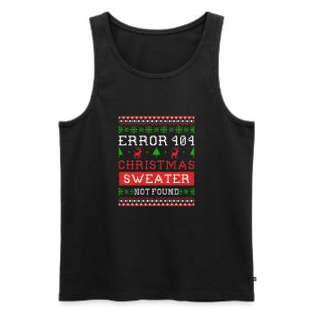 Error 404 Christmas sweater not found Ugly Sweater - Männer Premium Bio Tank Top - Schwarz - Vorne - Michal (187cm)