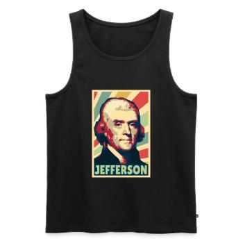 Thomas Jefferson Vintage Colors - Men's Premium Organic Tank Top - black - Front - Michal (187cm)