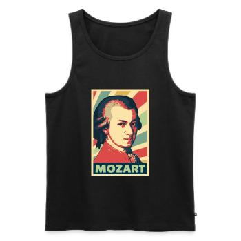 Mozart Vintage Farben - Männer Premium Bio Tank Top - Schwarz - Vorne - Michal (187cm)