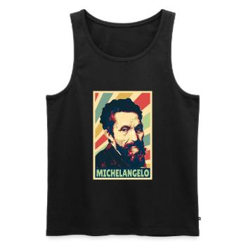 Michelangelo Vintage Farben - Männer Premium Bio Tank Top - Schwarz - Vorne - AI Model Male 178 light (178cm)