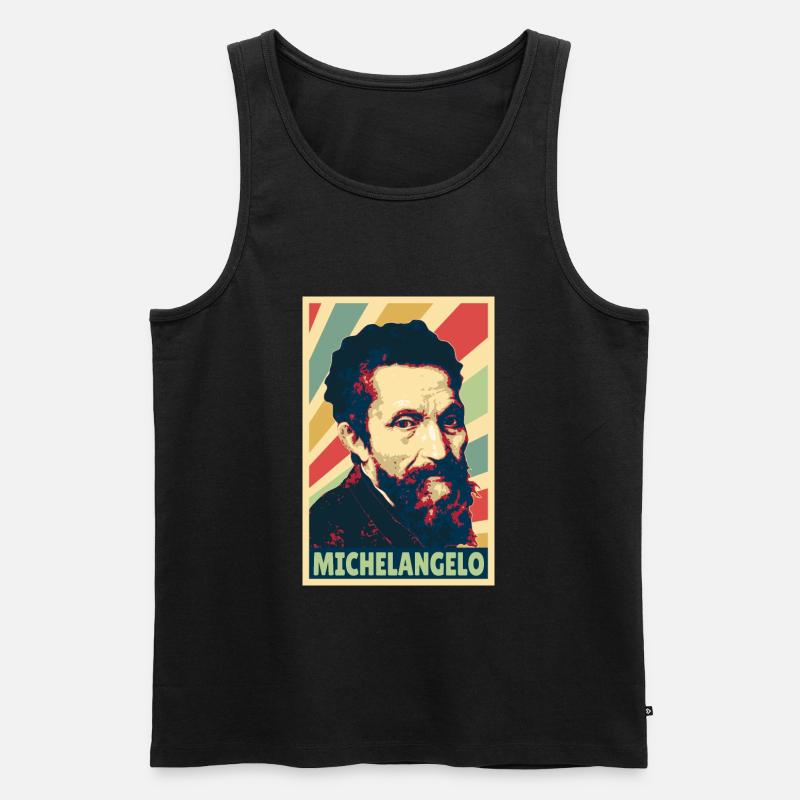 Michelangelo Vintage Farben - Männer Premium Bio Tank Top - Schwarz